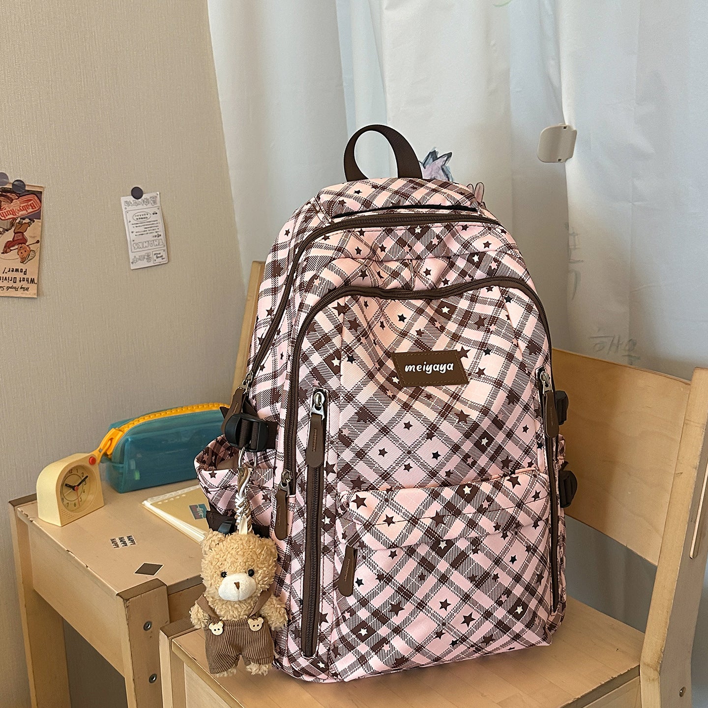 Verspielt kariertes Muster Rucksack