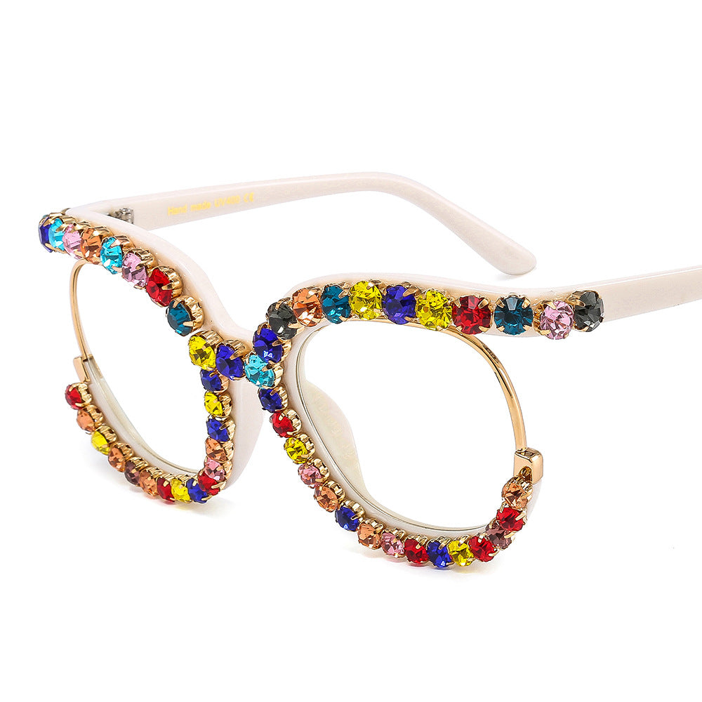 Damen Glamouröse Cat-Eye-Sonnenbrille mit funkelndem Kristallbesatz Brehn