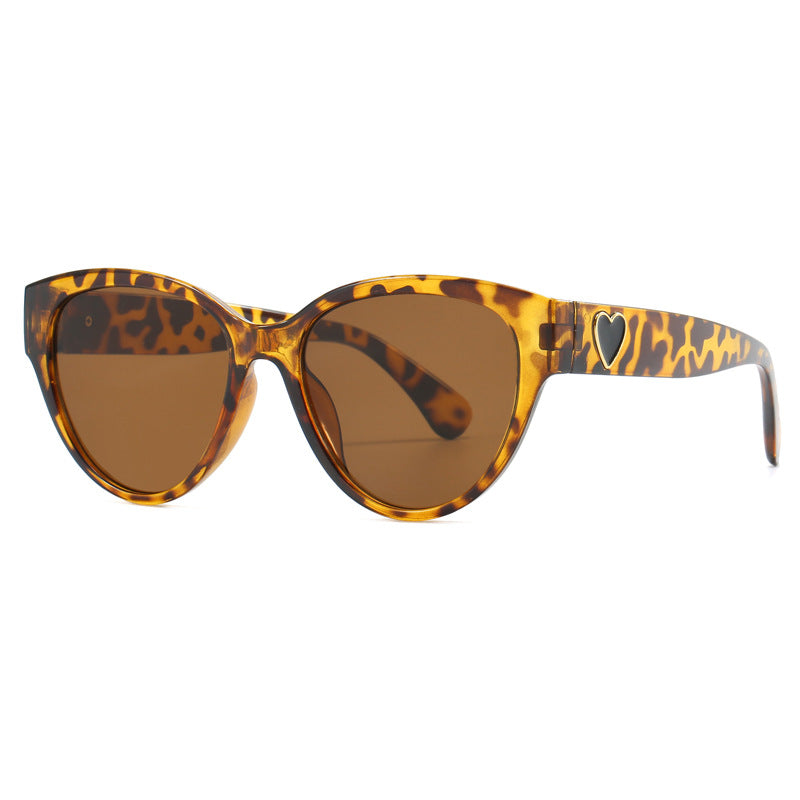 Damen Cat-Eye Sonnenbrille mit luxuriösem Leopardenmuster und charmanten Details Brehn