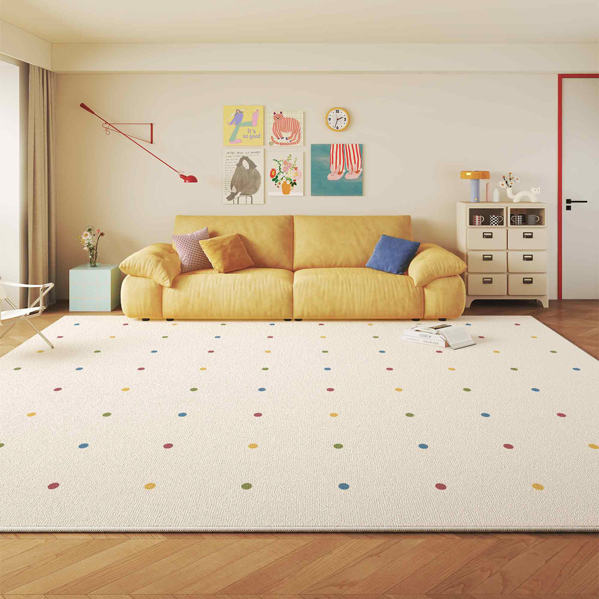 Vintage-inspirierter geometrischer Teppich Brehn