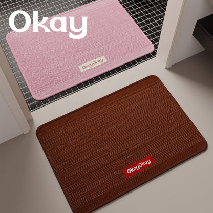 Low-Profile Ribbed Microfiber Entrance Doormat with Non-Slip Backing