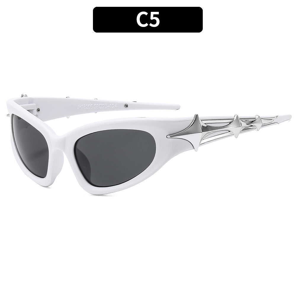 Futuristische Sonnenbrille mit Stern-Detail-Schutz