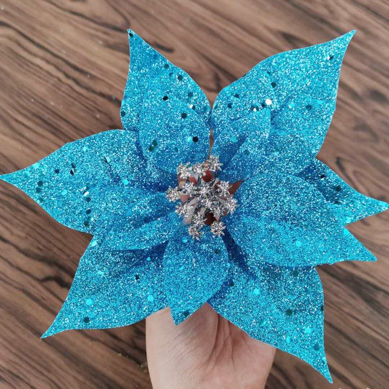 Glitzerndes dekoratives Blumenornament Brehn