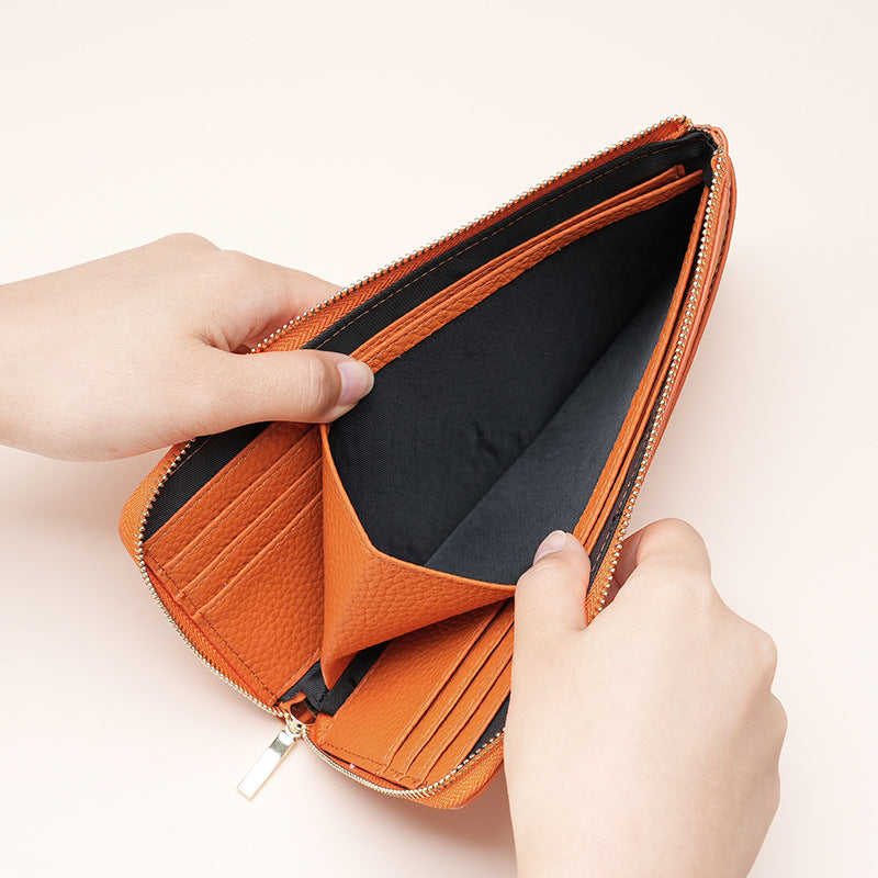Premium Leder Reißverschluss Geldbörse