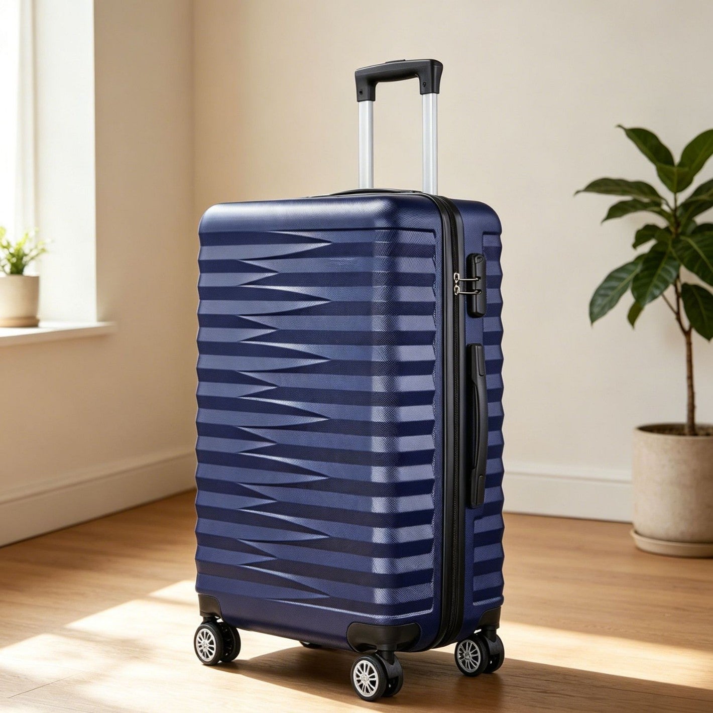 Unisex Stilvolle Strukturierte Hartschalen Spinner Reisekoffer Brehn