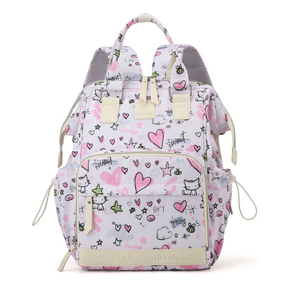Verspielter Grafikdruck Baby Windel Rucksack Brehn