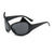 Damen extravagante modische Sonnenbrille mit markanten geschwungenen Rahmen Brehn