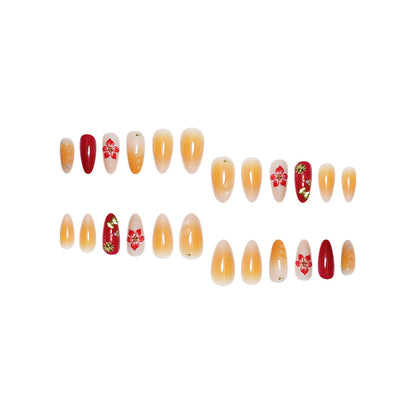 Dekoratives Floral Press-On Nagelkunst Set Brehn