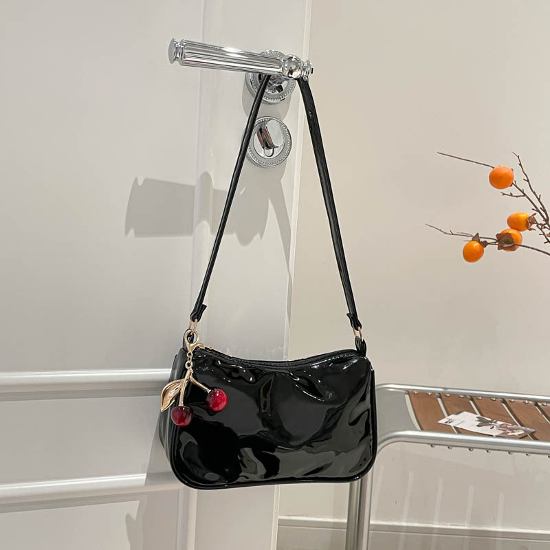 WoGlossy Texturiertes Handheld Crossbody Bag Brehn