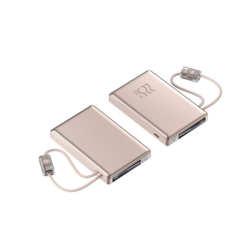 Tragbare Powerbank mit schneller Ladefunktion und integriertem Ladekabel Brehn