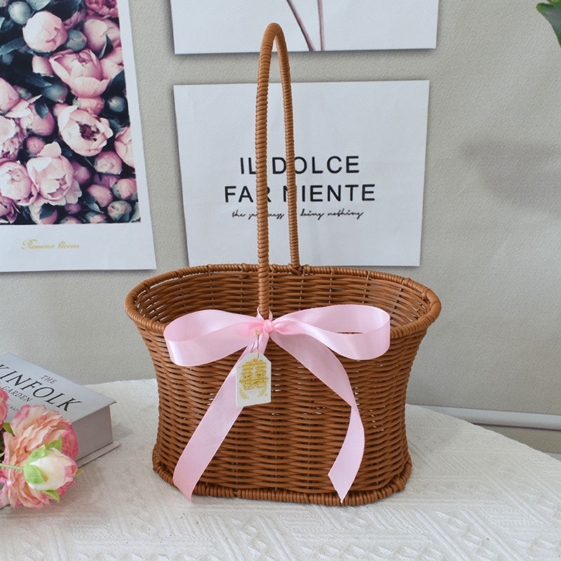 Chice Gewebte Handtasche mit Perlenakzent Brehn