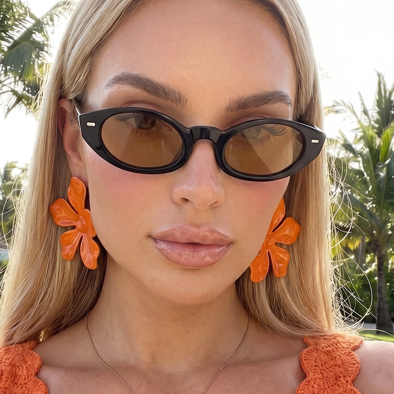 Damen Cat-Eye Sonnenbrille mit modernem transparentem Rahmen Brehn