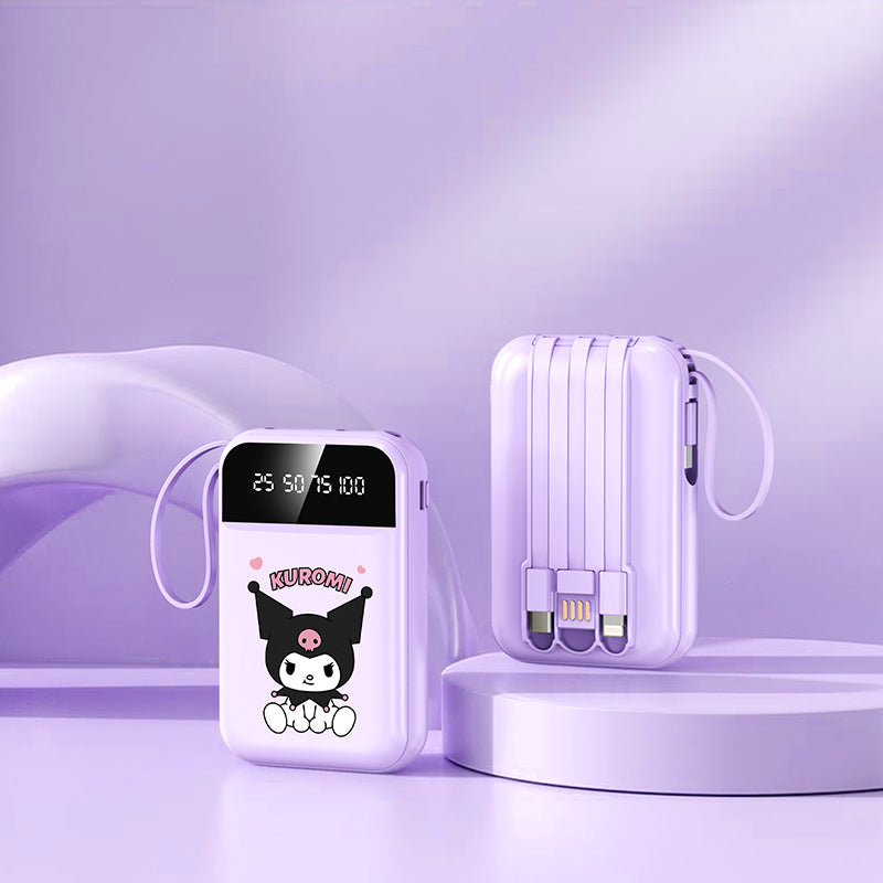 Tragbare Powerbank mit LED-Anzeige und Integriertem Kabel Von Brehn