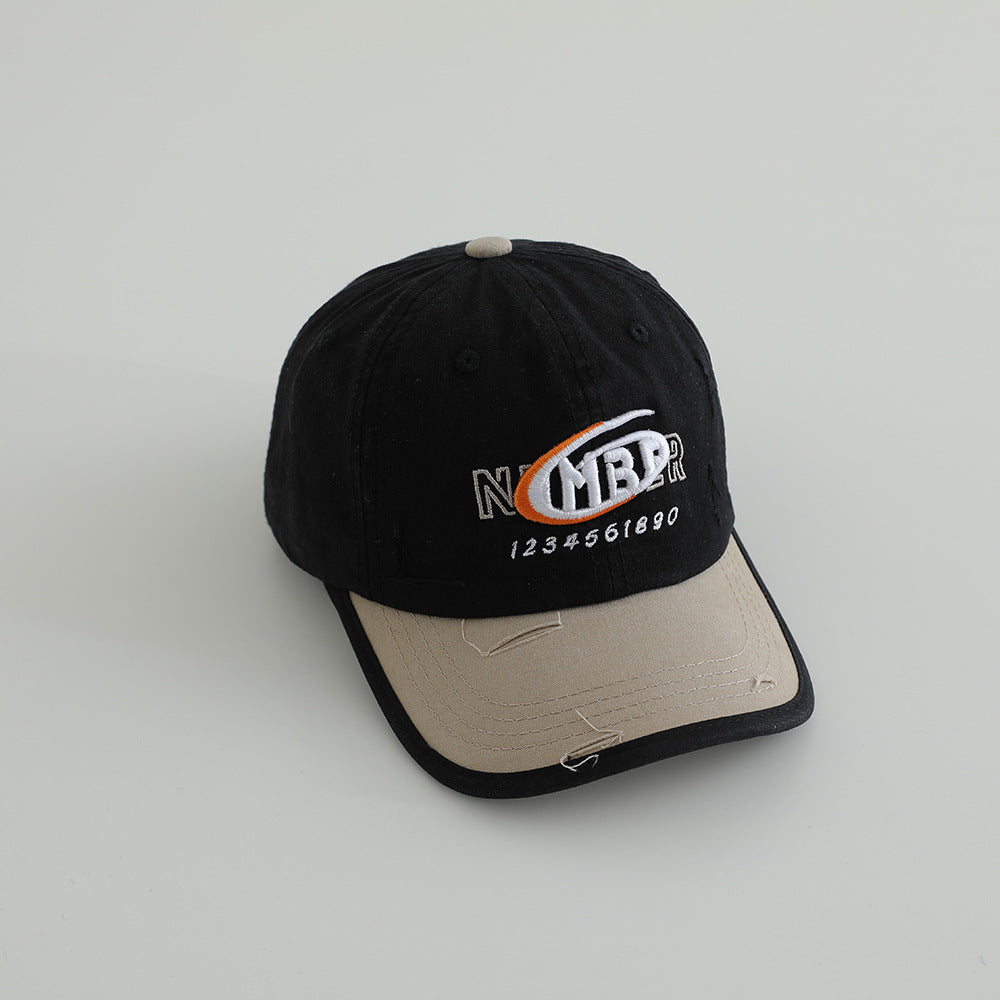 Herren Distressed Baumwolle Logo Baseballcap Brehn
