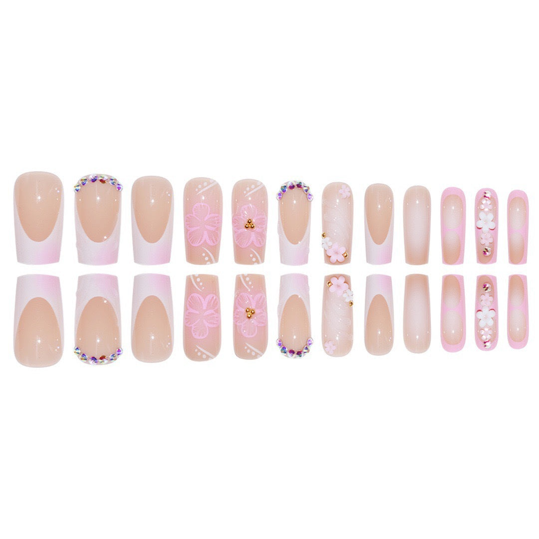Dekorative Blumige Acryl-Nagelverzierungen Brehn
