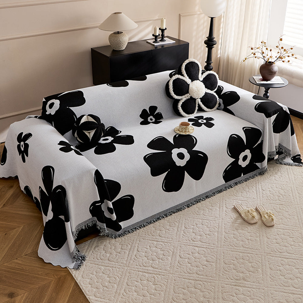 Blumengemusterte Sofa-Wurfdecke