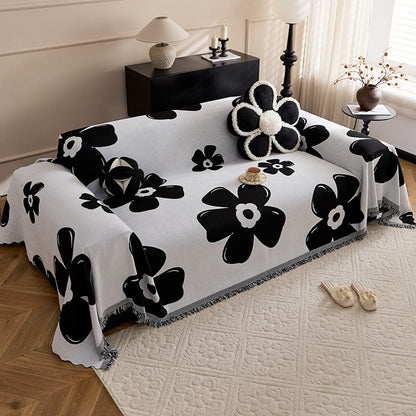 Blumengemusterte Sofa-Wurfdecke