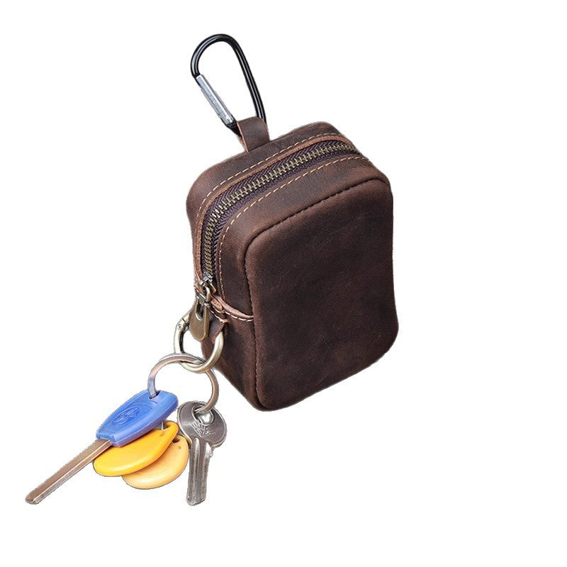 Leder Reißverschluss Schlüsselanhänger Tasche