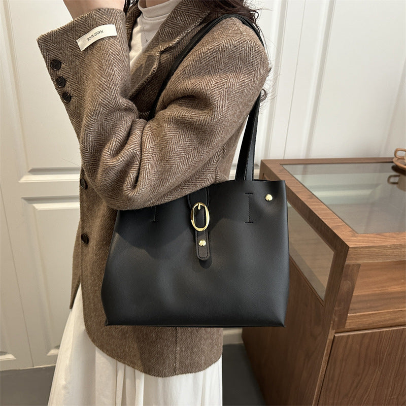 Strukturierte Leder-Shopper-Tasche Brehn