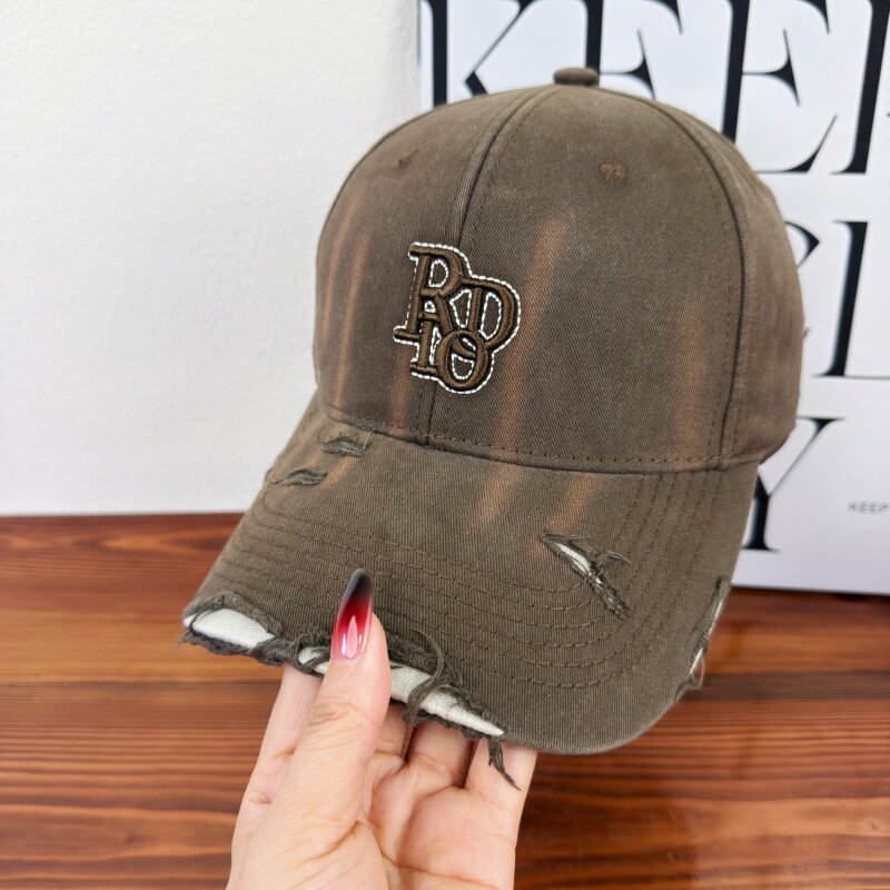 Damen Distressed Classic Baumwoll-Baseballmütze Brehn