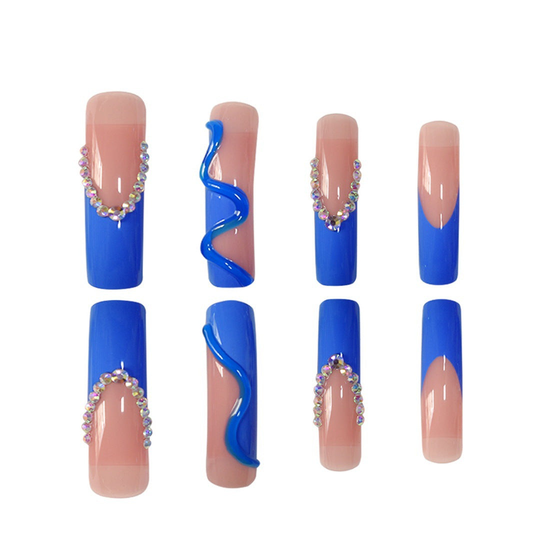 Glamouröse 3D Lange Stiletto Press-On Nägel Brehn