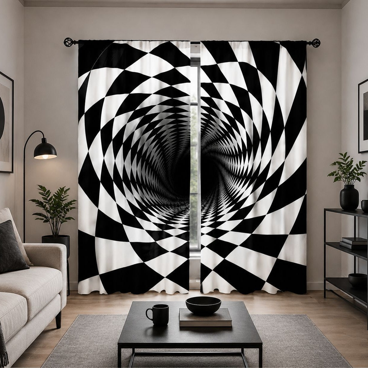 Abstract gemusterte Fenster Gardinen