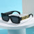 Damen elegante quadratische Sonnenbrille mit luxuriösem Goldakzent Brehn