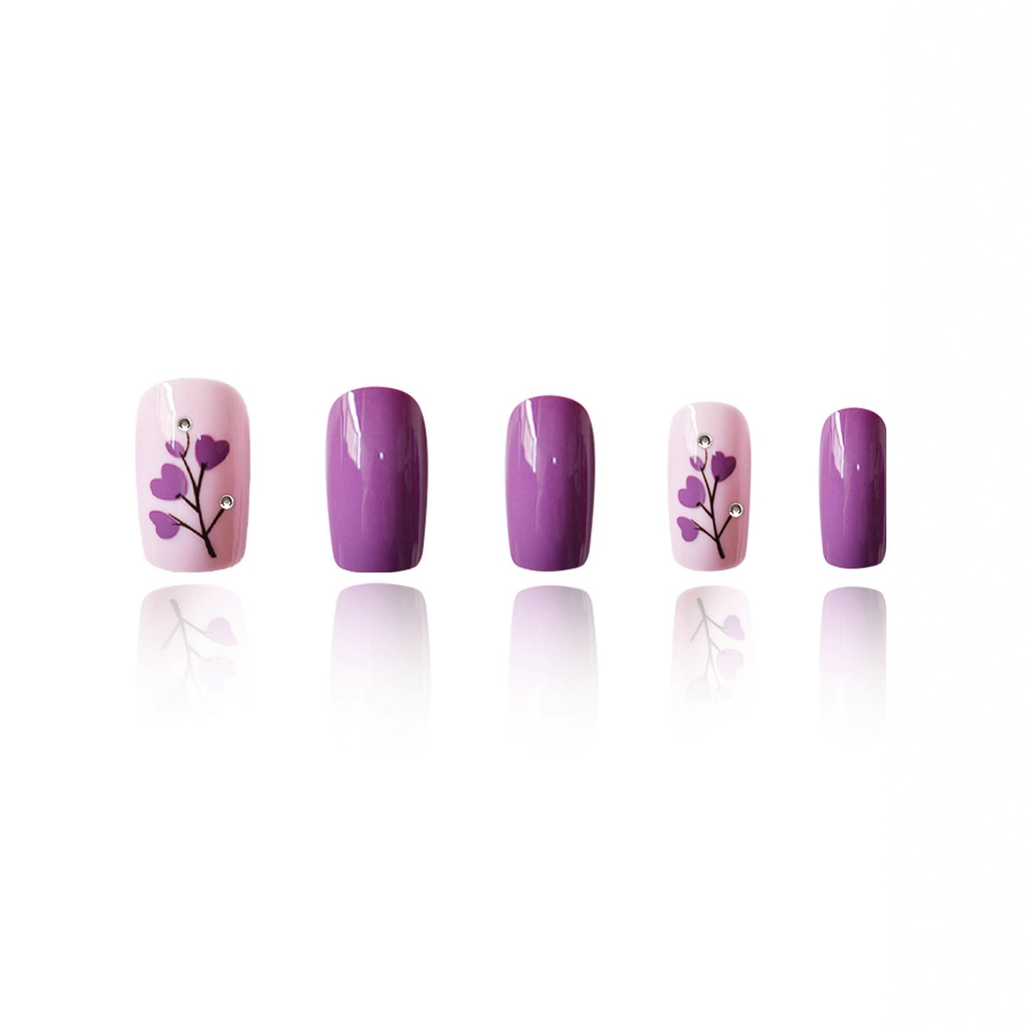 Floral Print Press-On Nagelkunst Brehn