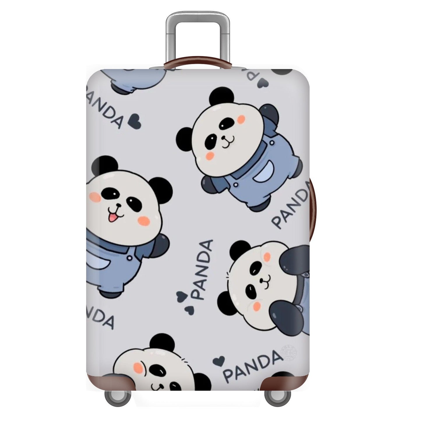 Unisex nan elastische Kofferhülle für Hartschalen-Trolley mit niedlichem Panda-Motiv, dehnbarer Schutzüberzug mit Griff‑ und Rollenöffnungen Brehn