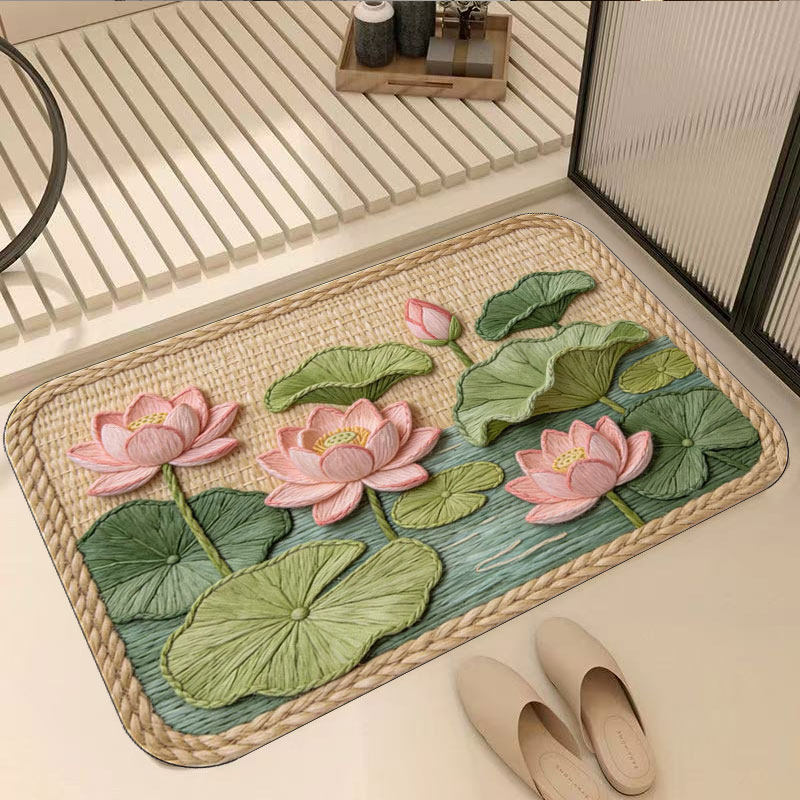 Florales Patchwork-Badezimmermatte Brehn