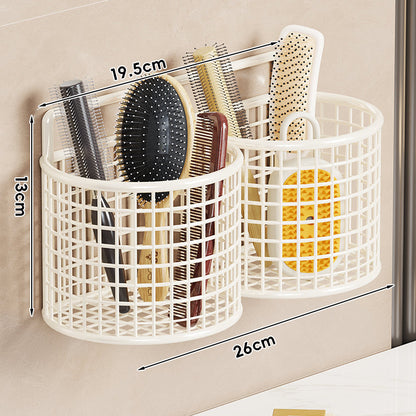 Wandmontierter Triple-Mesh Badezimmerorganizer Korb für Bürsten, Kämme und Schwämme