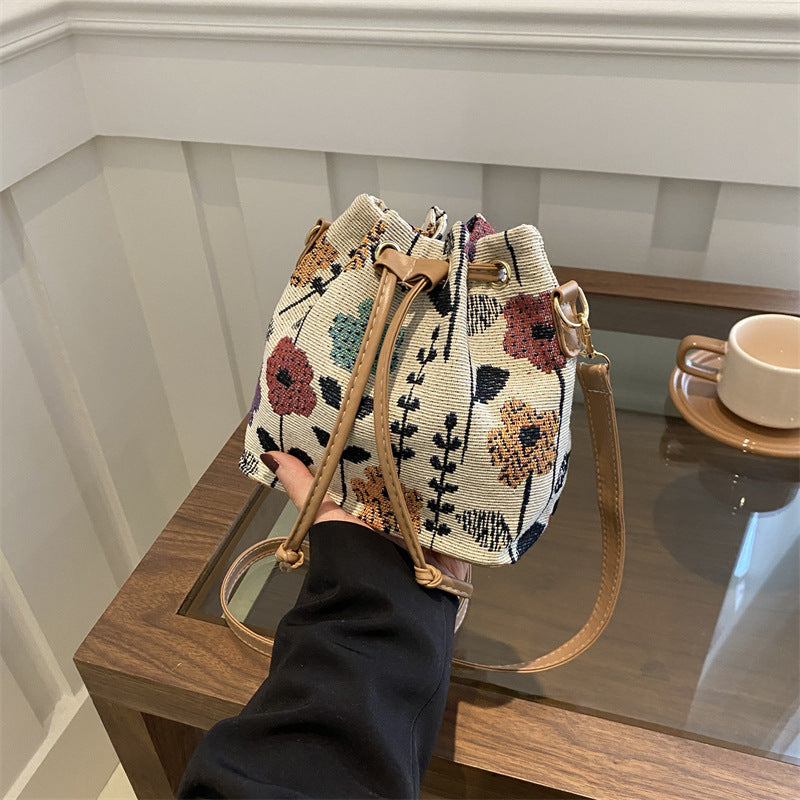 Bohemian-Stil Kordelzug Eimer Tasche