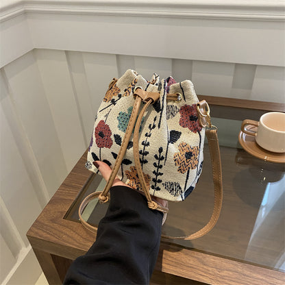 Bohemian-Stil Kordelzug Eimer Tasche