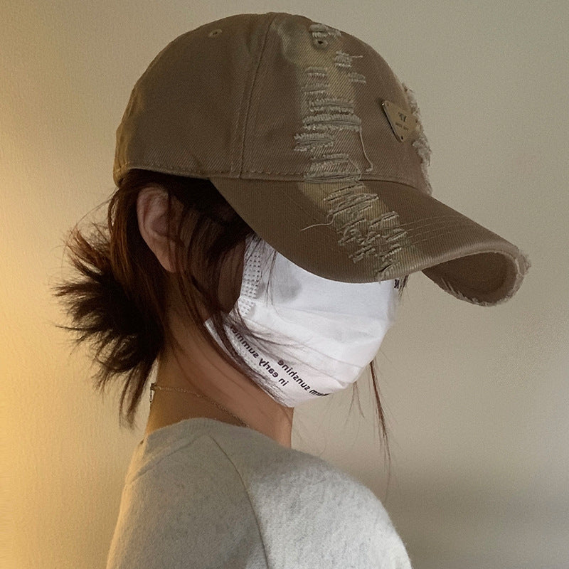 Damen Destroyed Denim Baseball Cap Brehn 1784084082
