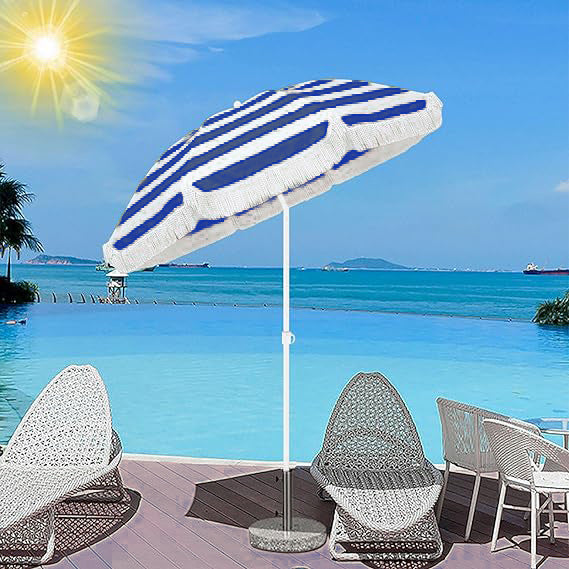 Damen Sonnenschirm mit stylishen Quasten Brehn