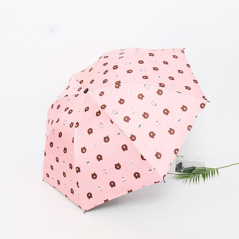 Damen kreativer Falt-Regenschirm mit tierischem Motiv Brehn