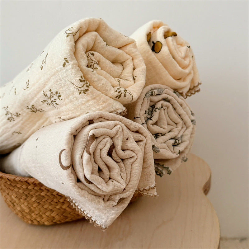 Damen Kuschelige Baumwoll-Decke mit floralem Design Brehn