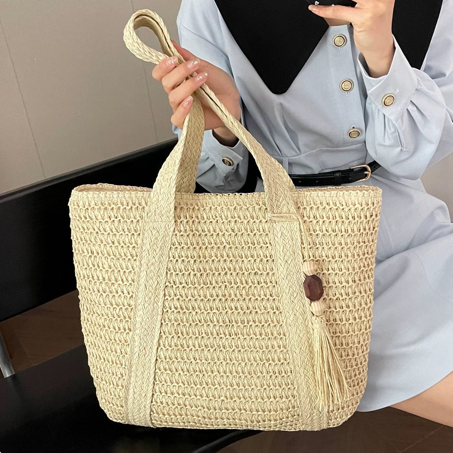 Makramee Tote mit Geflochtenem Design Brehn