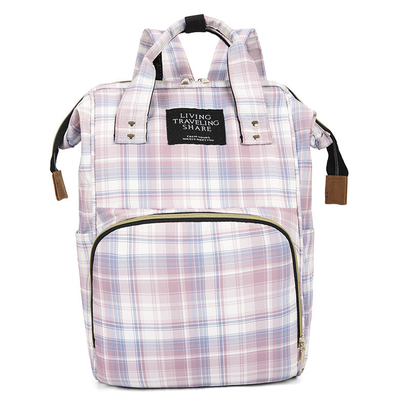 Karierter Muster Reisek backpack Brehn