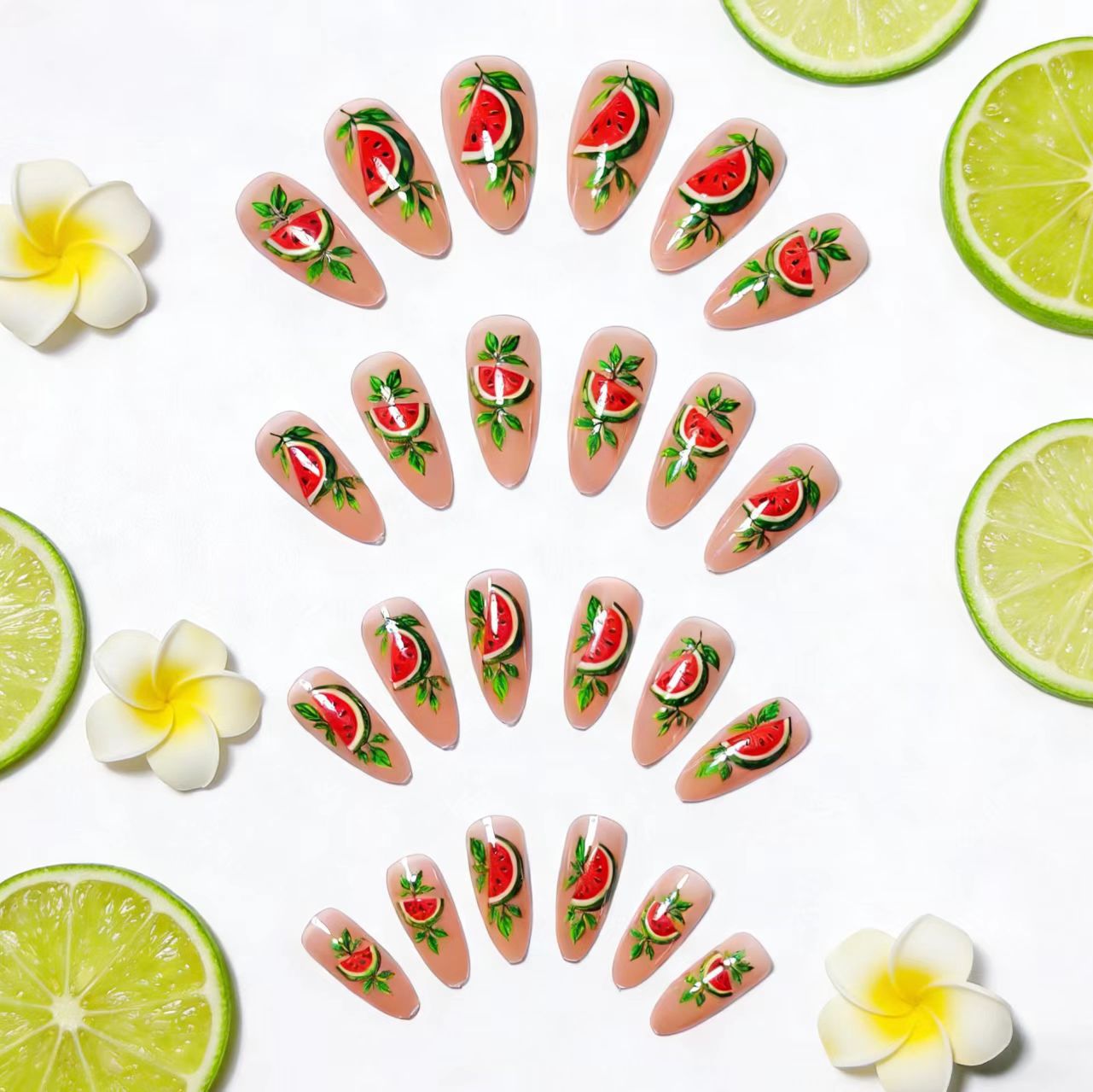 Kunstnägel mit Fröhlichem Melonenmotiv Brehn