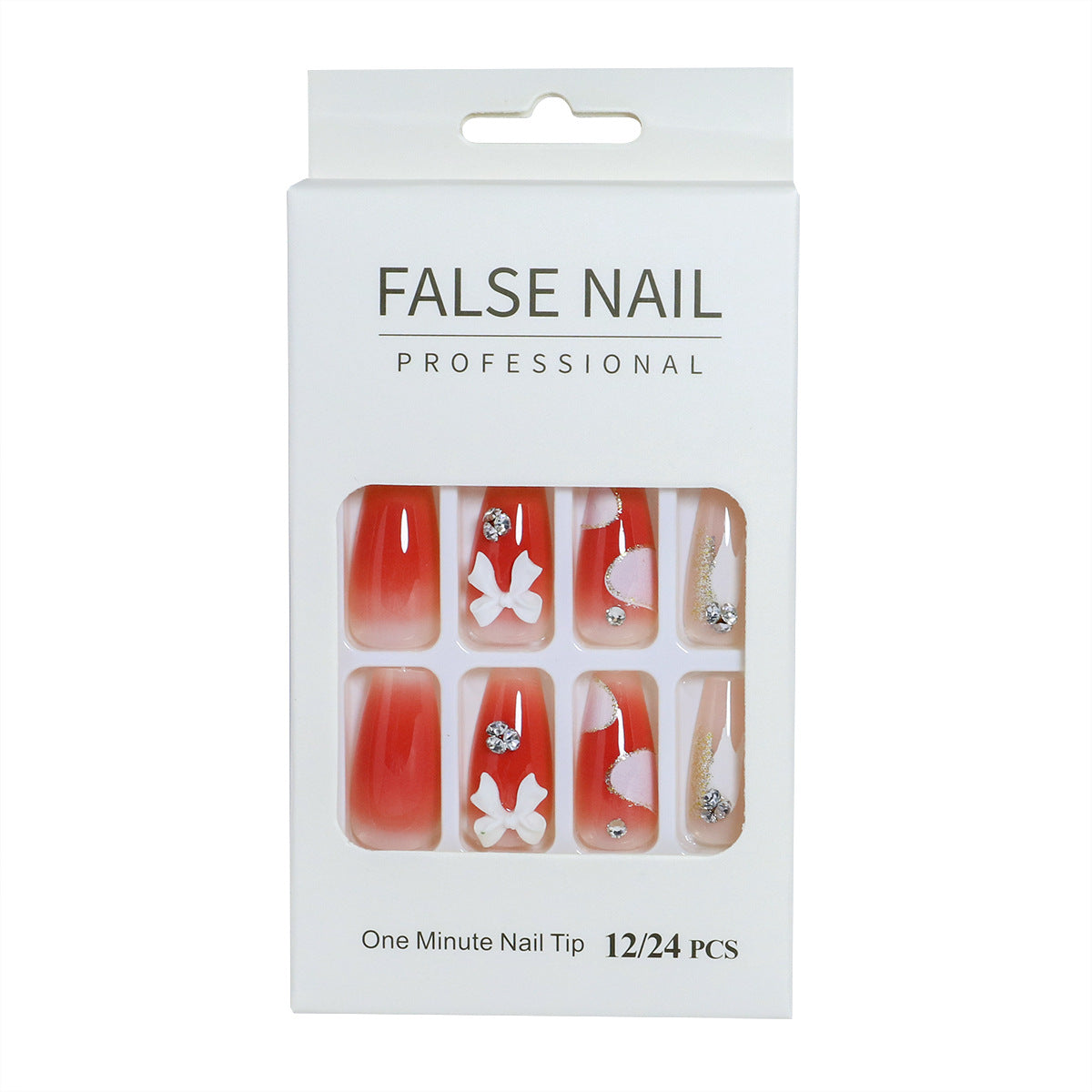 Dekorativer Press-On-Nagelset mit 3D-Akzenten Brehn