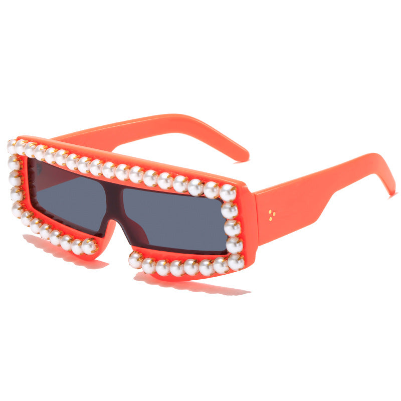 Damen modische Sonnenbrille mit Perlen-Applikationen Brehn