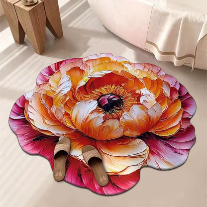 Künstlerische Blumenteppich Dusche