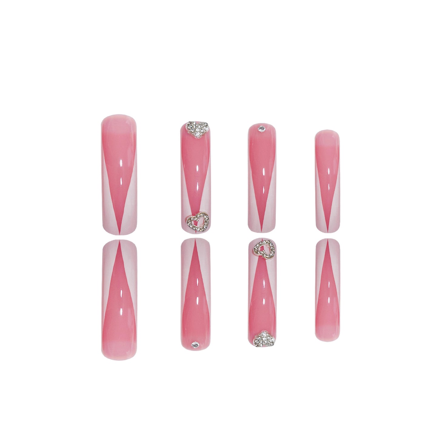 Elegantes Skulptiertes Press-On Nagelset Brehn