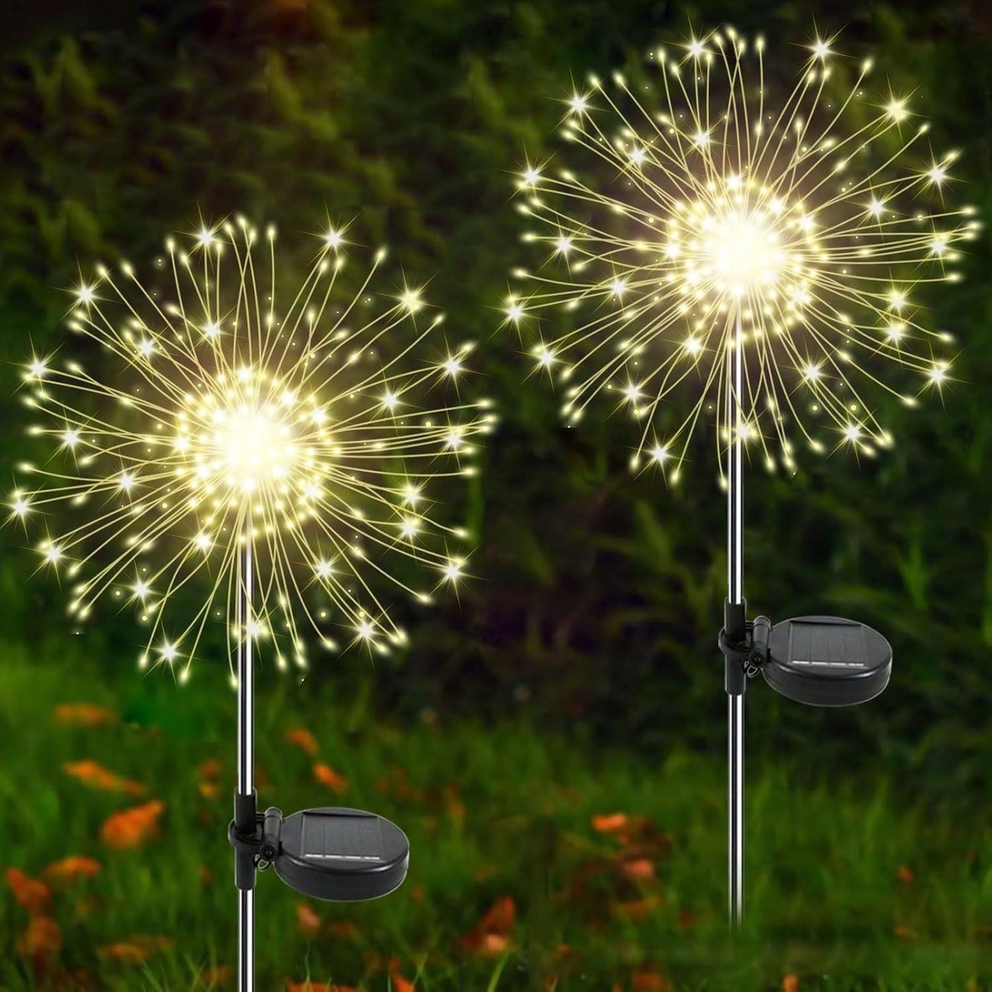 Solar Firework Gartenstecker LED Sternenexplosion Licht mit teleskopierbarem Edelstahlstecker Brehn