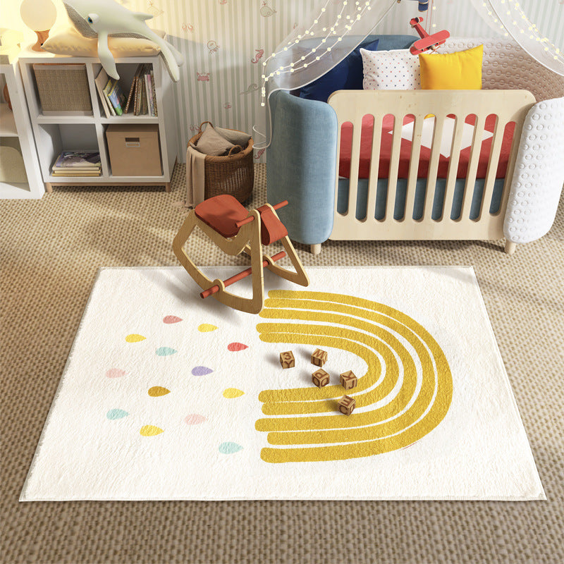 Kinderspielteppich im Regenbogen-Thema