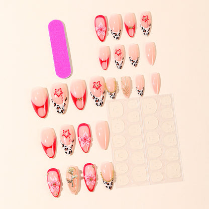 Elegante 3D Blumen- und Tierdruck Nagelkunst Extensions Brehn