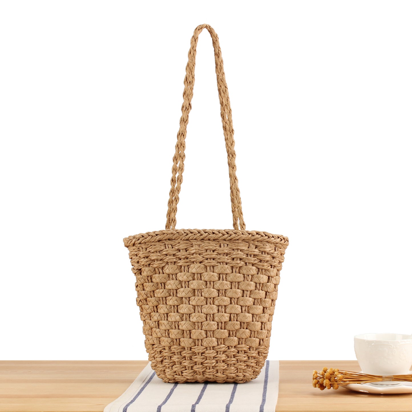 Handtasche Aus Handgefertigtem Naturgeflecht mit Robustem Tragegriff Brehn