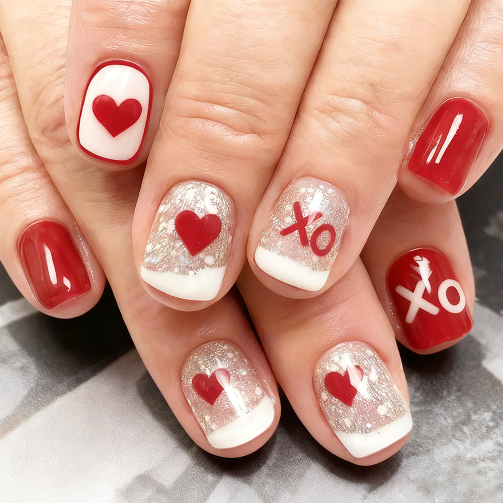 Romantisches Herz-Themen Nagelkunst-Set Brehn
