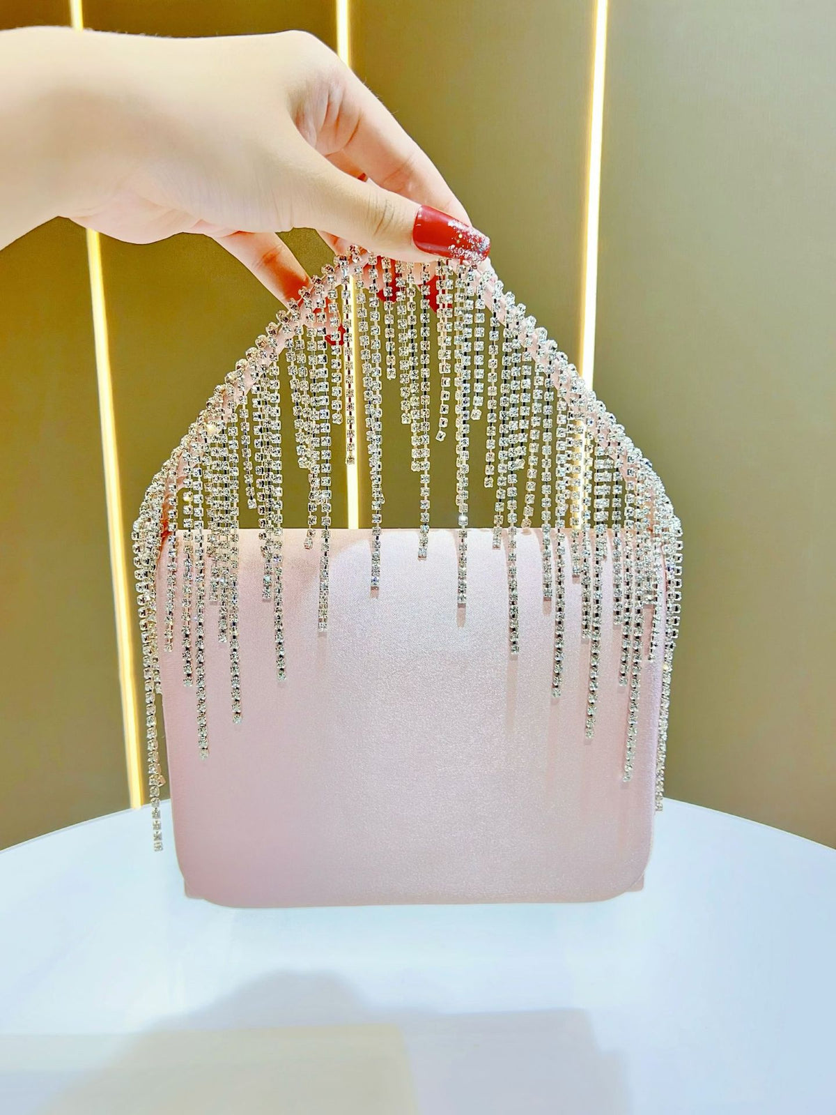 Kristall-verzierte Glam Clutch